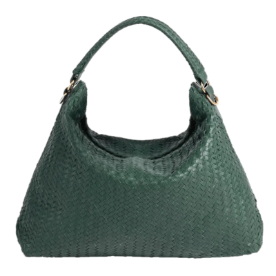 Detroit Woven Green Leather Bag