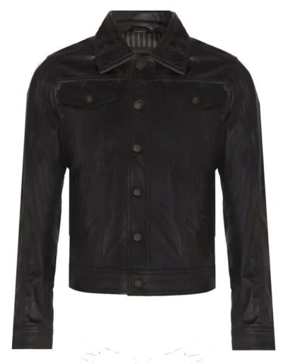 Dillon Men's Black Leather Shirt Jacket
