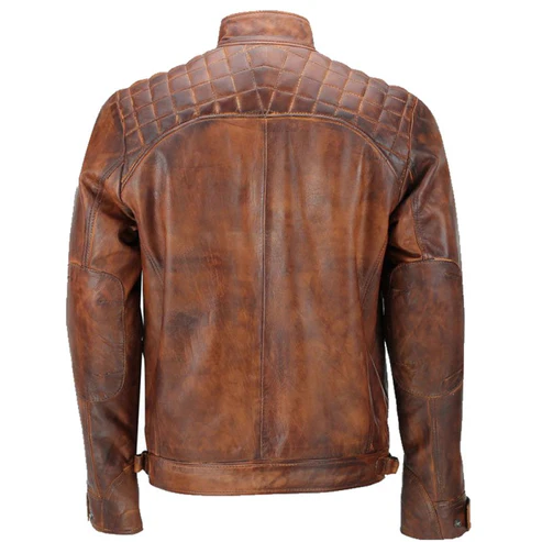 Doherty Men's Distressed Brown Leather Jacket