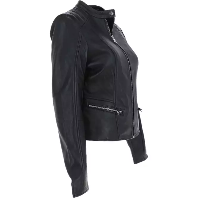 Dorval Ladies leather Cafe Racer Jacket