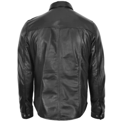 Dorval Men's Black Leather Shirt