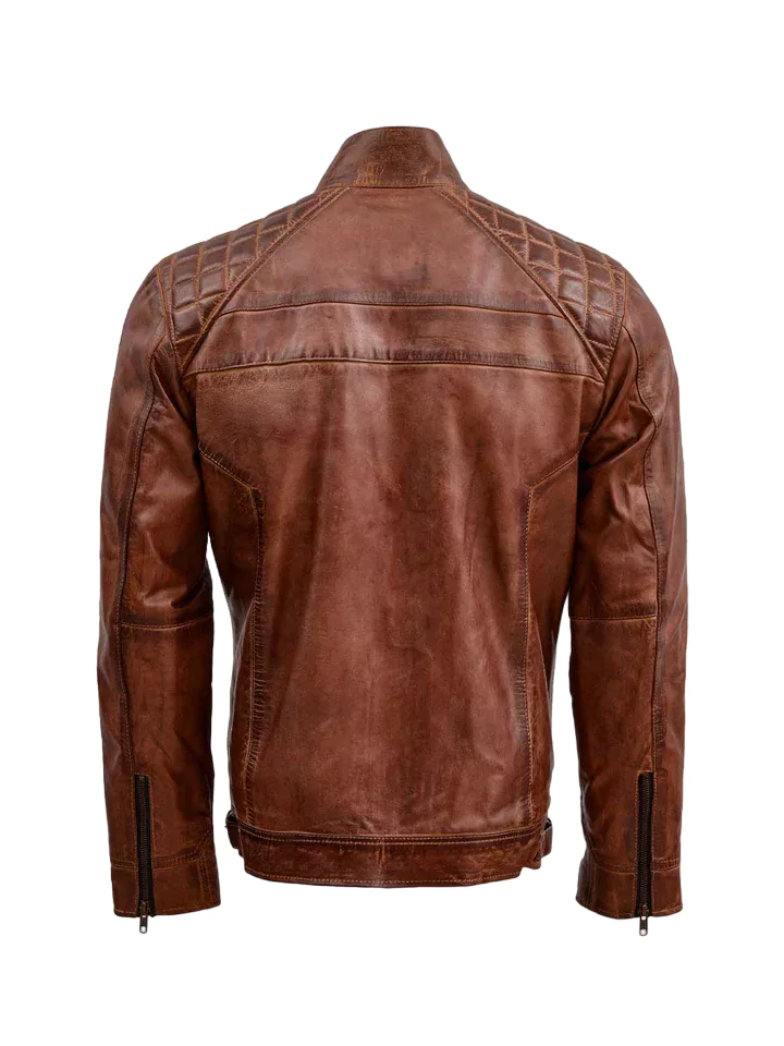 Dyer Men's Vintage Brown Leather Jacket