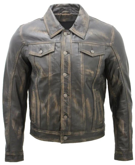 Edison Men's Leather Shirt Jacket