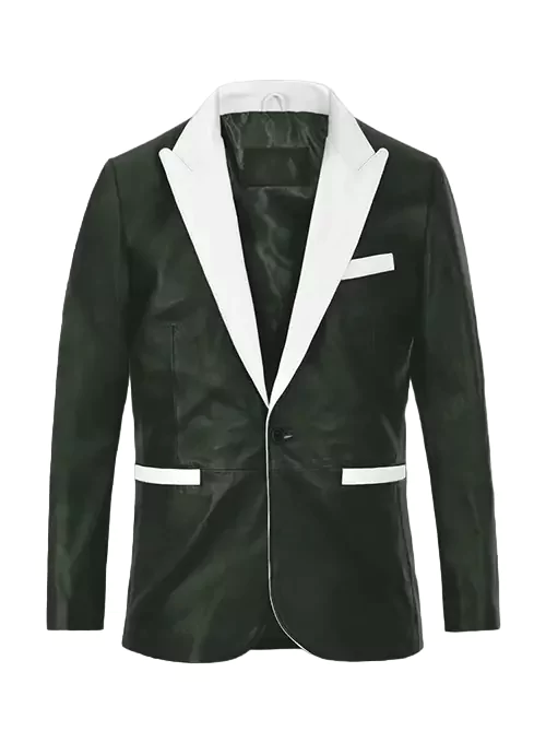 Ernest Men's Green Leather Blazer