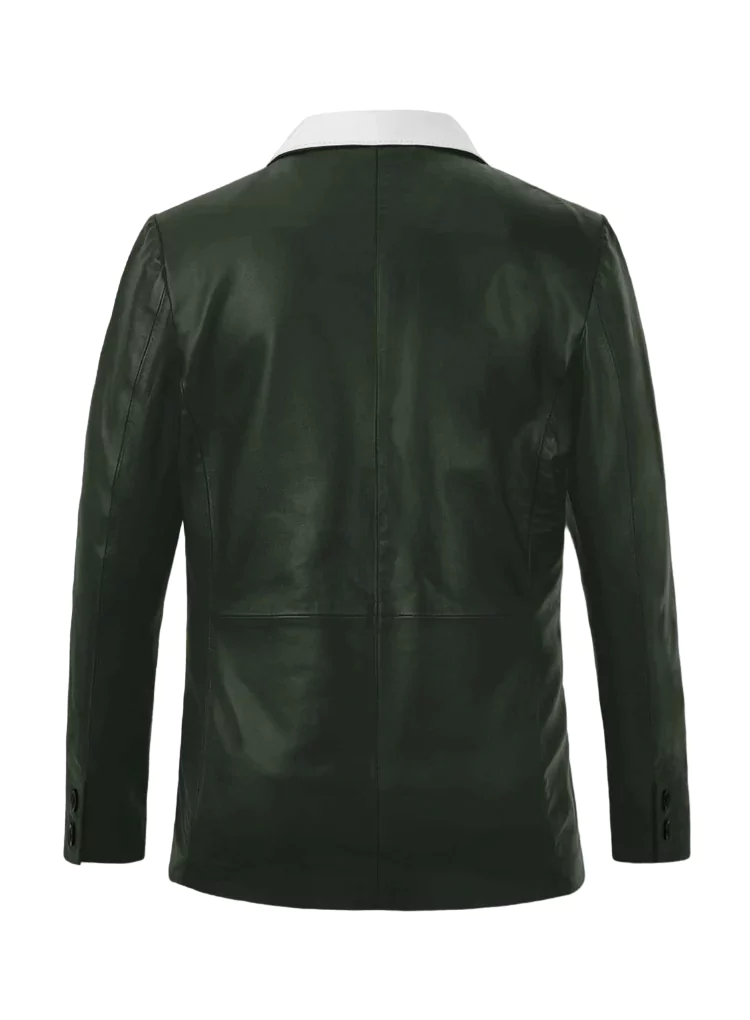 Ernest Men's Green Leather Blazer