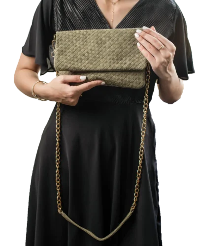 Estevan Women's Woven Leather Clutch