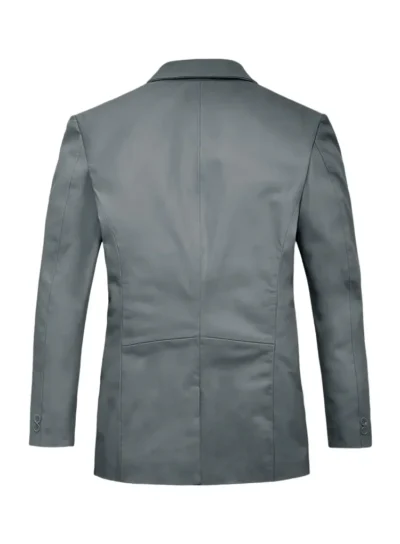 Estrada Men's Grey Leather Blazer
