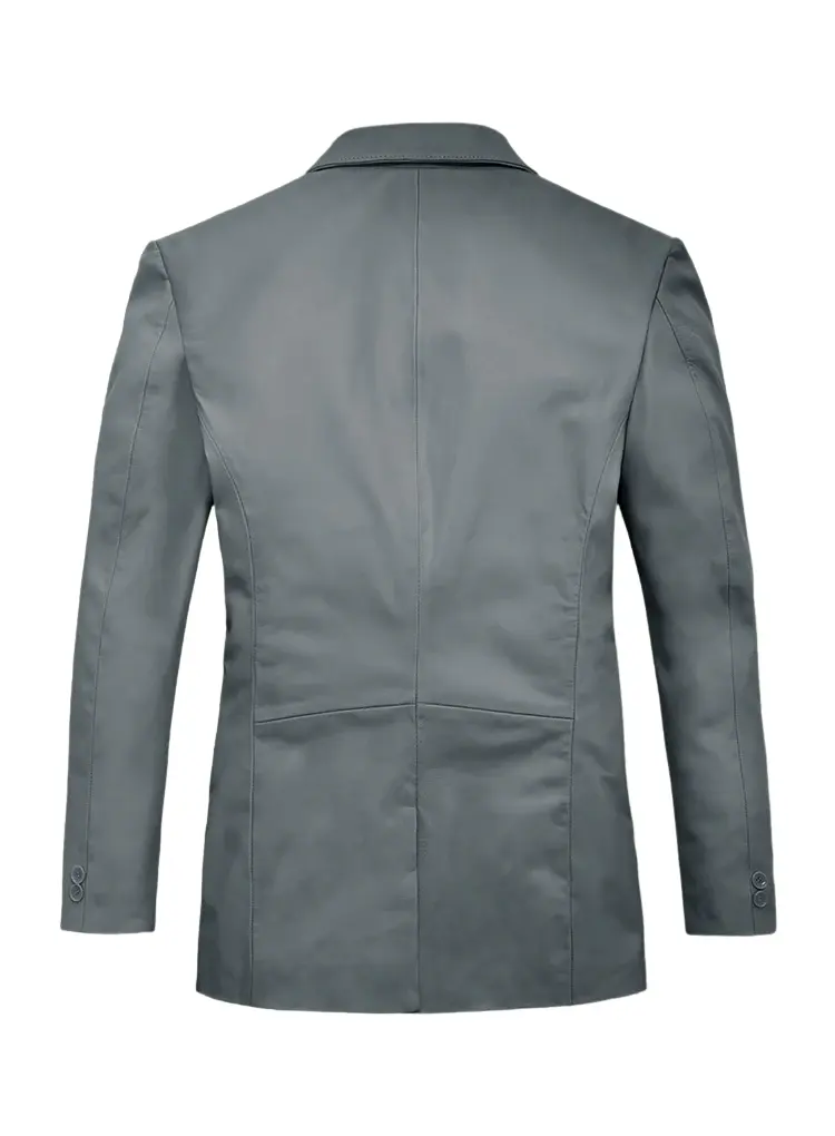 Estrada Men's Grey Leather Blazer