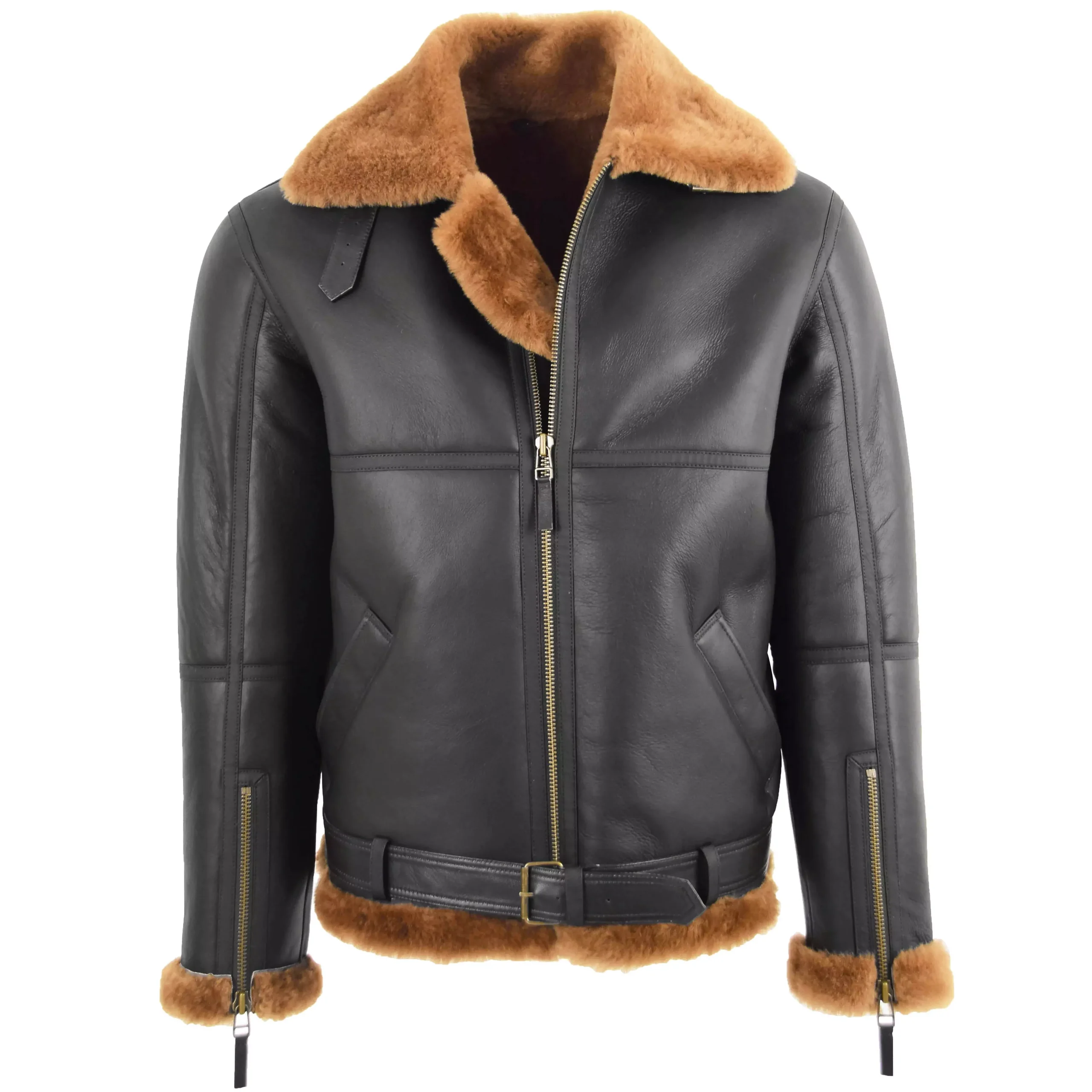 Eufaula Men's Brown Sheepskin Flying Jacket