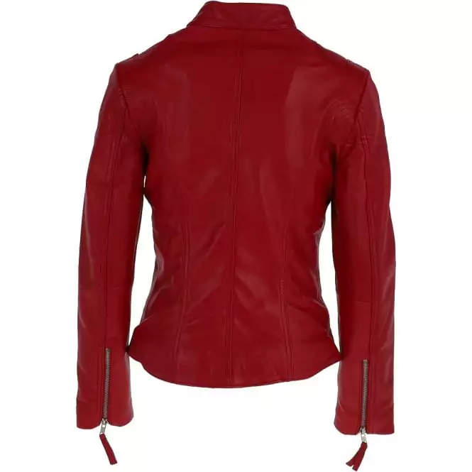 Rexburg Women’s Brown Cafe Racer Leather Jacket