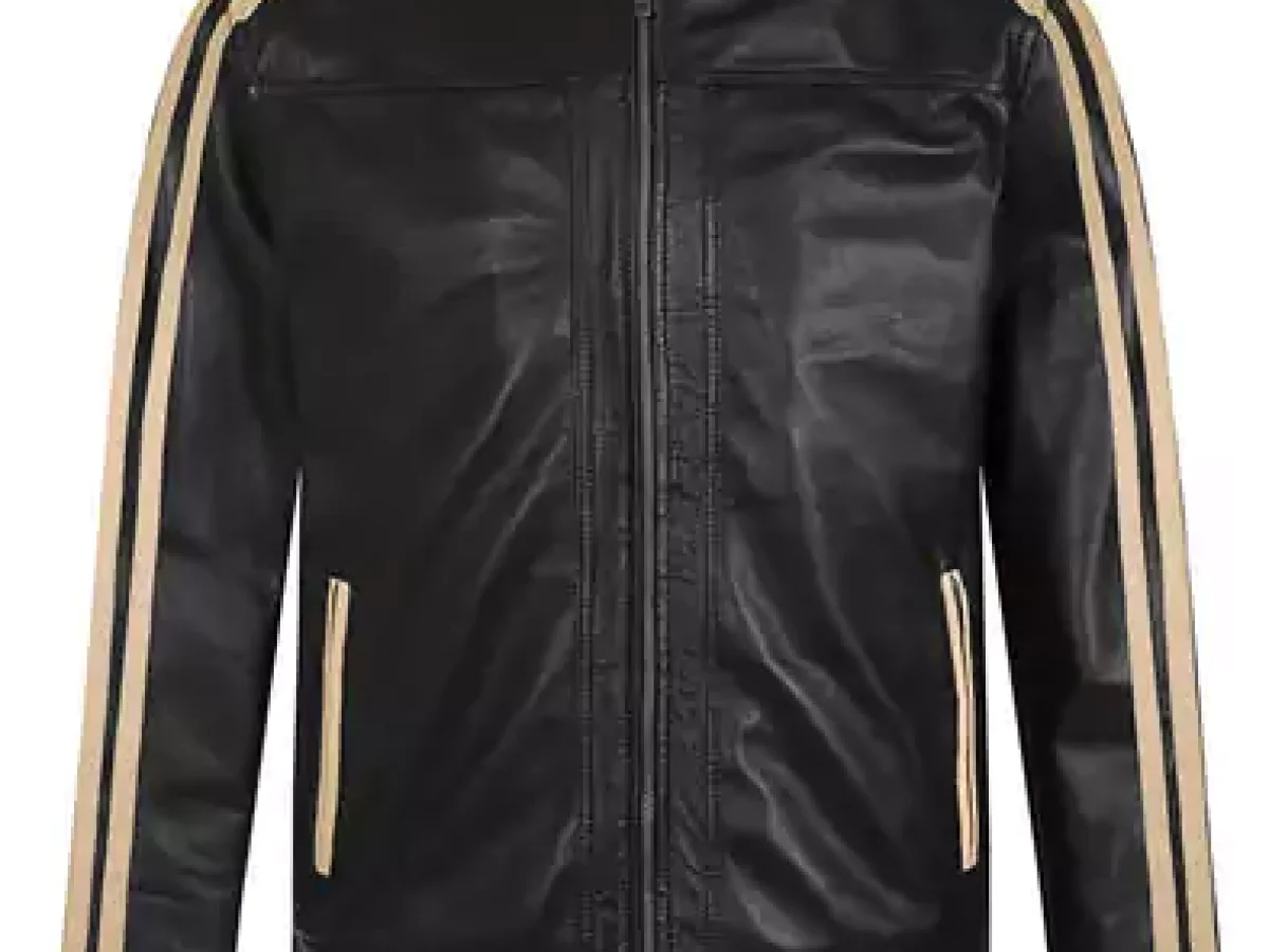 Flint Men's Black Cafe Racer Leather Jacket Real Leather Garments