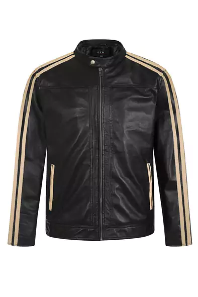 Flint Men's Black Cafe Racer Leather Jacket