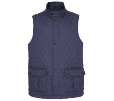 Fraser Men's Blue Leather Gilet