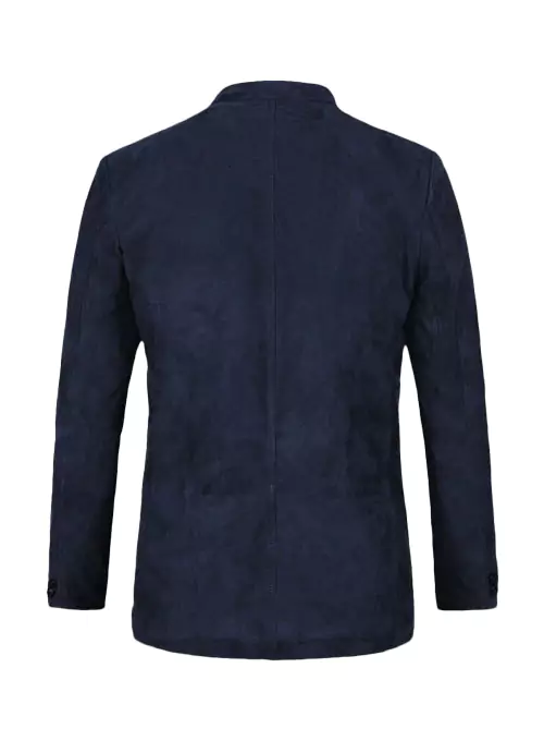 Frederick Men's Blue Leather Blazer