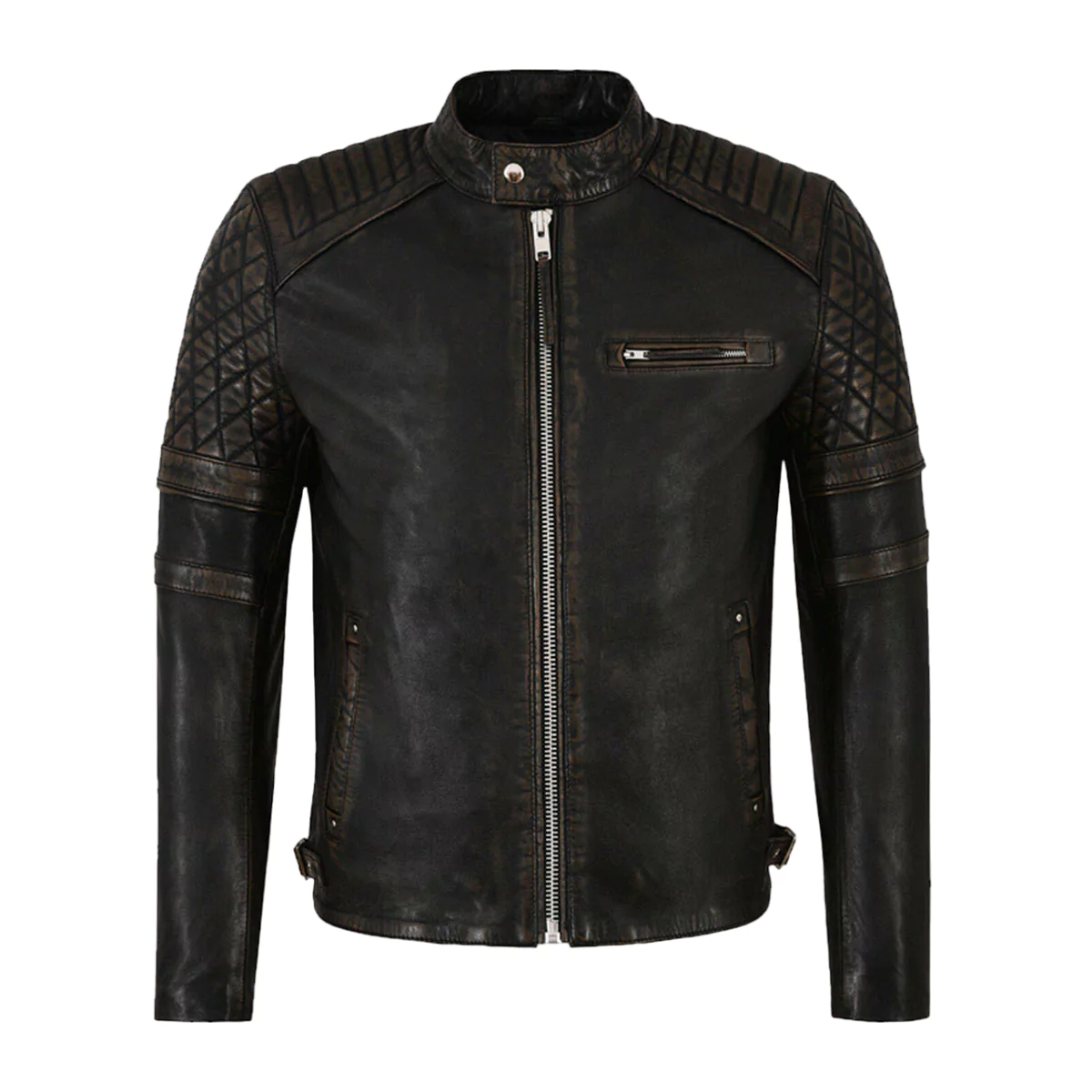 Freddie Men's Brown Vintage Leather Bomber Jacket