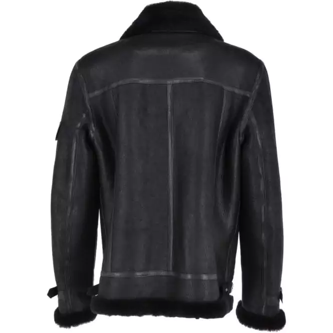 Grinnell Men’s Black Sheepskin Pilot Jacket