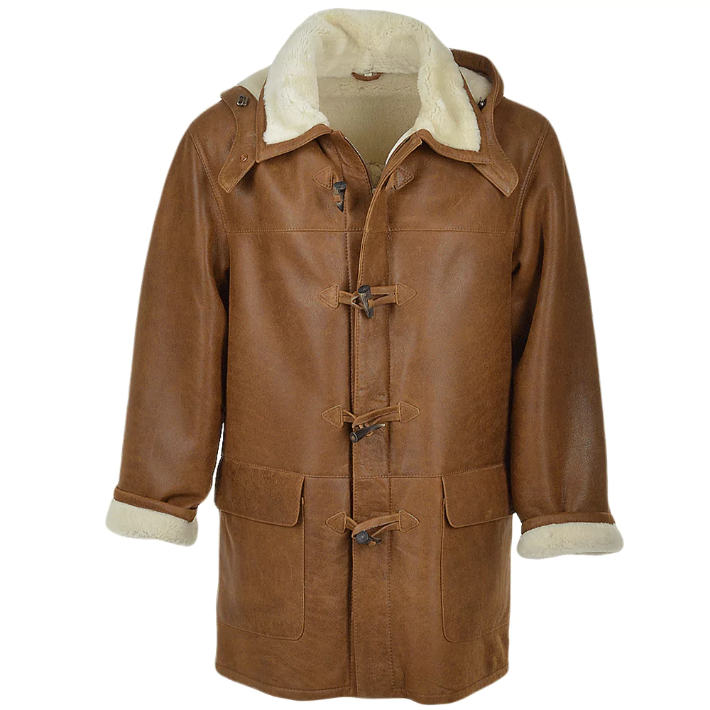 Harrison Men’s Brown Sheepskin Leather Coat