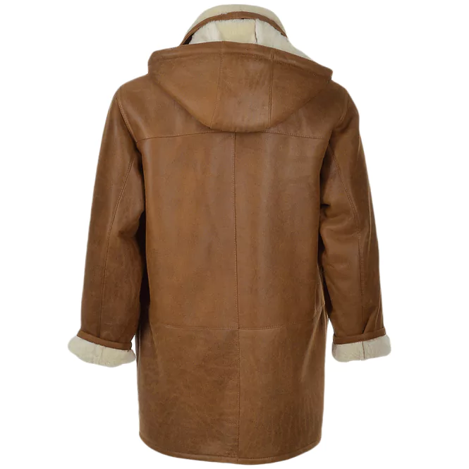 Harrison Men’s Brown Sheepskin Leather Coat