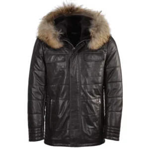 Hazleton Men's Brown lambskin leather Jacket