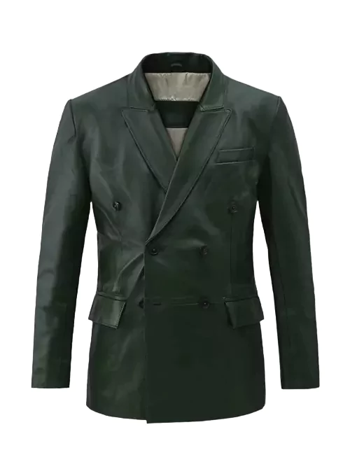 Iberia Men's Green Leather Blazer