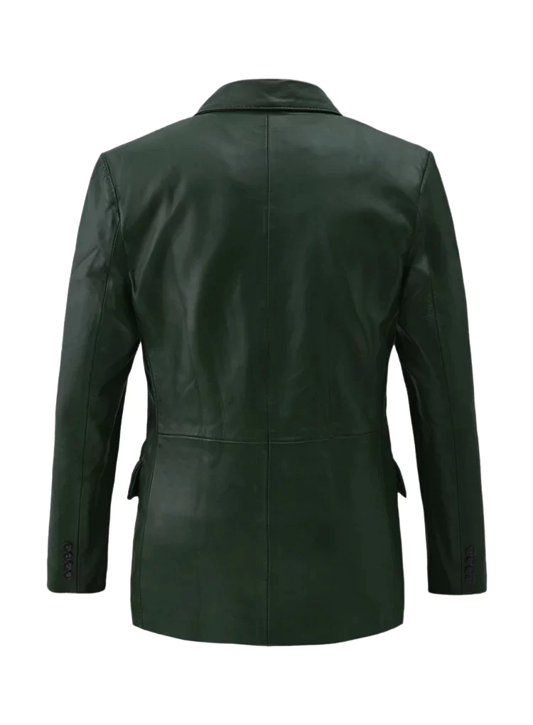 Iberia Men's Green Leather Blazer