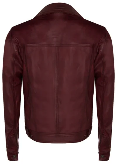 Joplin Men's Burgundy Leather Shirt