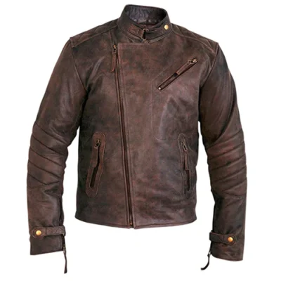 Kieran Men's Vintage Cafe Racer Leather Jacket