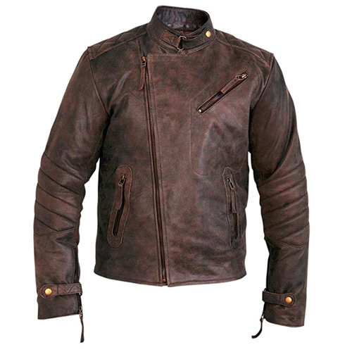 Kieran Men's Vintage Cafe Racer Leather Jacket