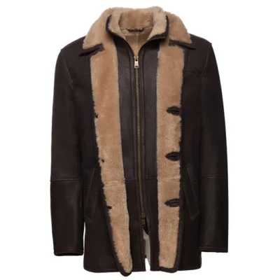 Lewes Men's Brown Shearling Sheepskin Coat