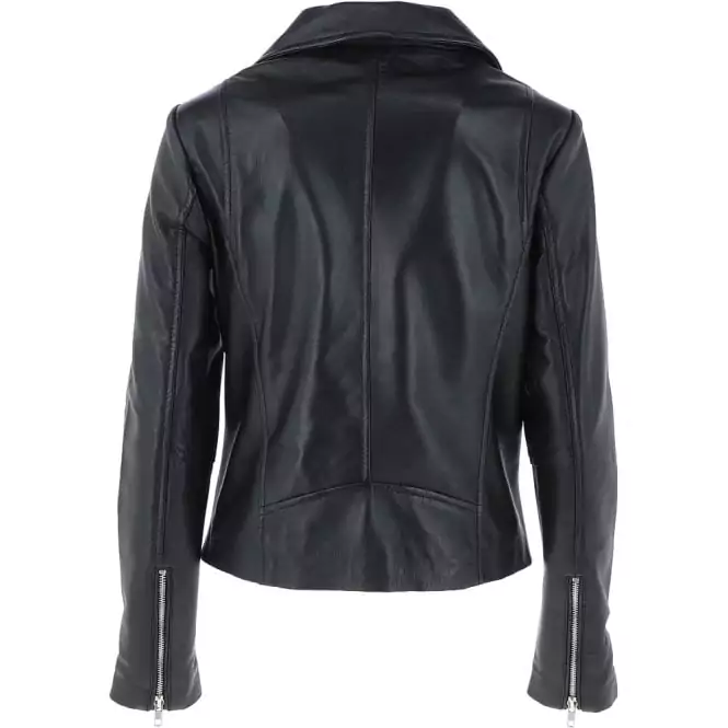 Lewes Women’s Black Leather Moto Jacket