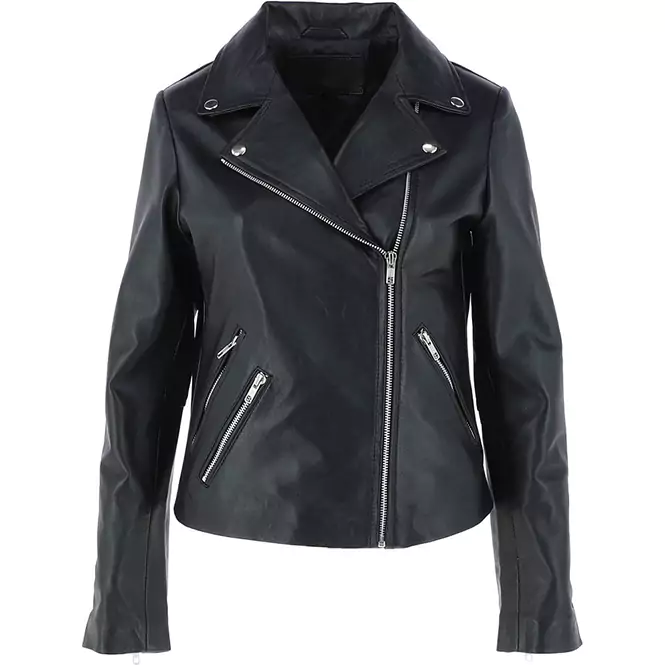 Lewes Women’s Black Leather Moto Jacket