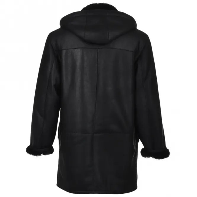 Lewiston Men's Black Sheepskin Leather Coat