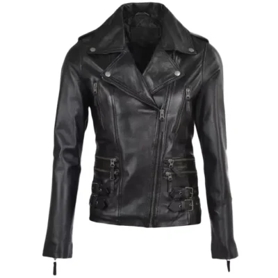 Lorain Women's Black Leather Jacket