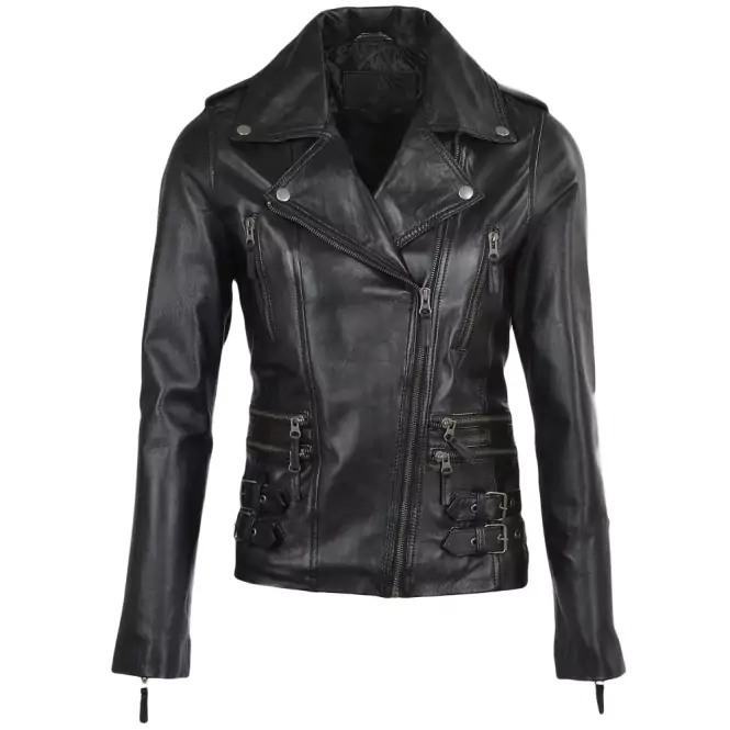 Lorain Women’s Black Leather Jacket