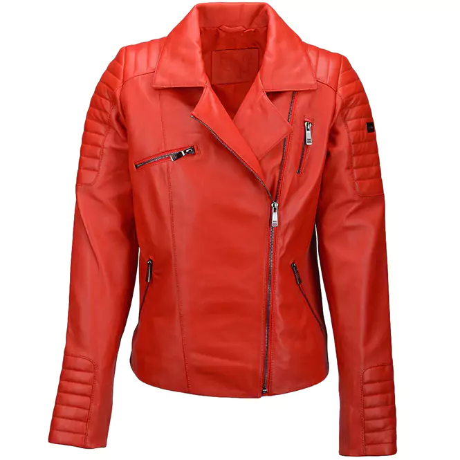 Loxton Red Cafe Racer Leather Jacket