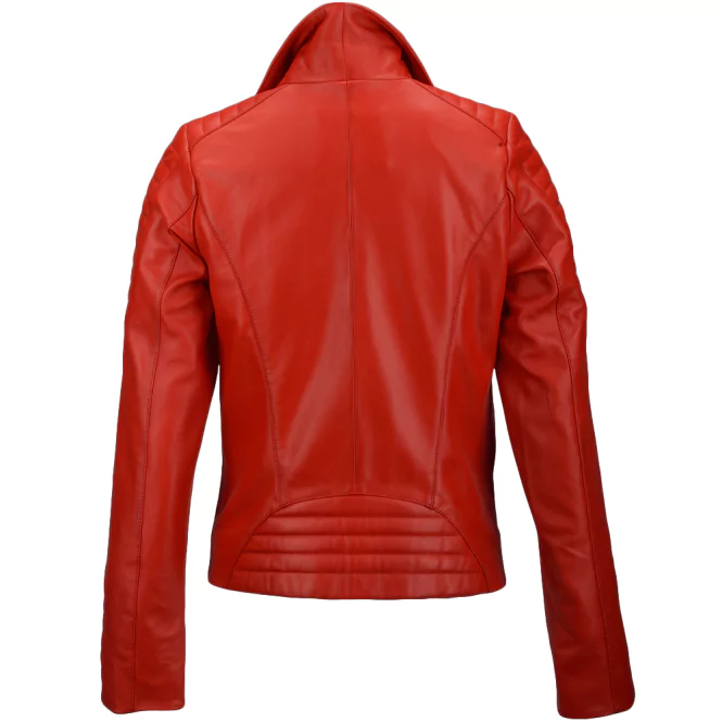 Loxton Red Cafe Racer Leather Jacket