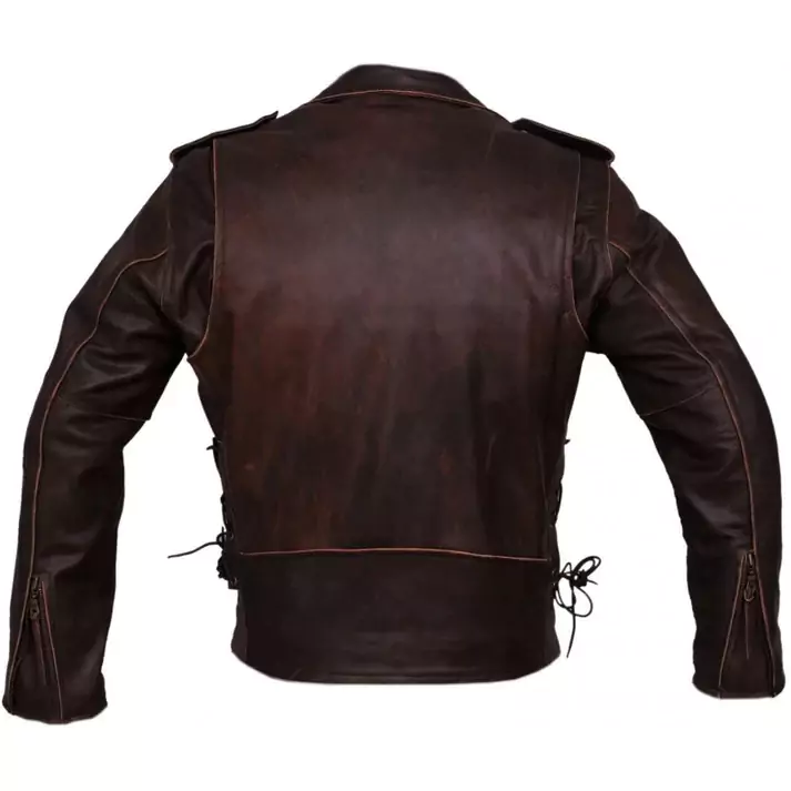 Luca Men's Distressed Brown Leather Motorcycle Jacket