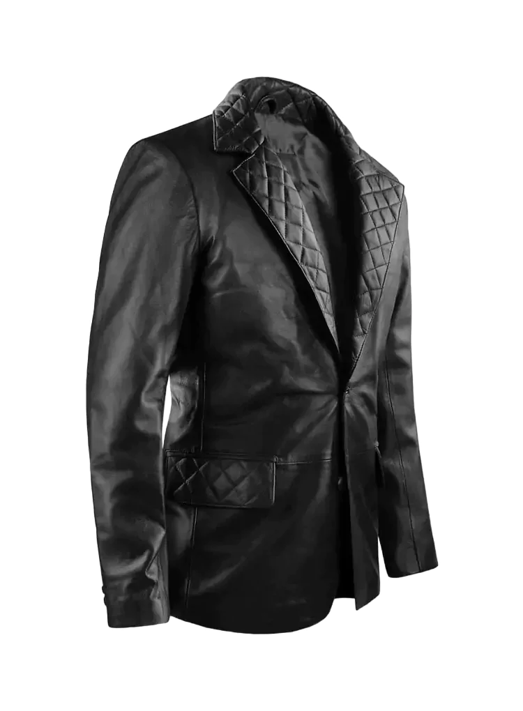 Melk Men's Black Leather Blazer