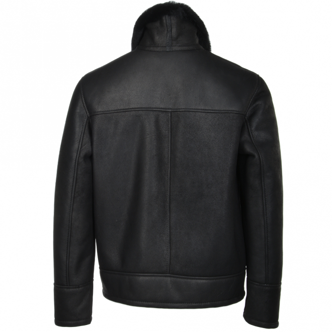 Men's Black Sheepskin Flying Jacket