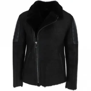 Men's Black Sheepskin Pilot Leather Jacket