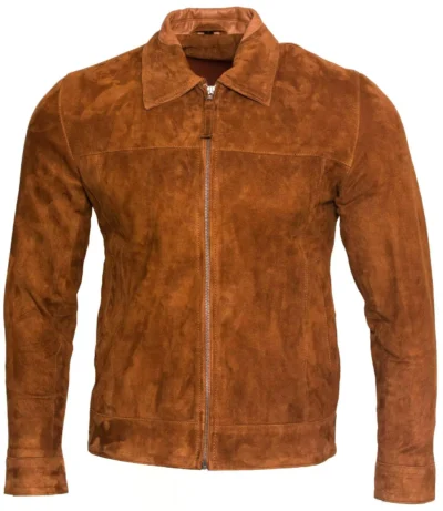 Men's Brown Goat Suede Leather Jacket