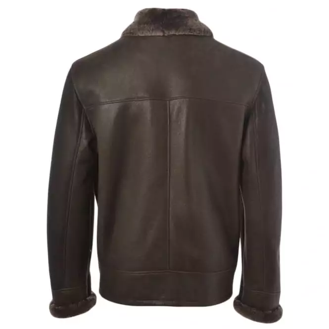 Men’s Dark Brown Sheepskin Leather Jacket