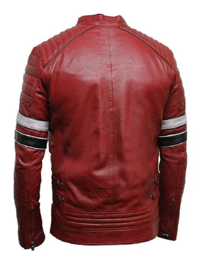 Men's Cafe Racer Red Leather Jacket