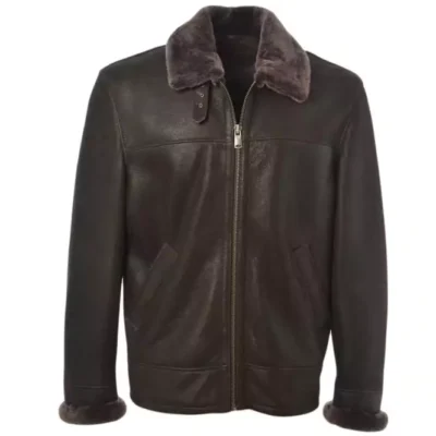Men’s Dark Brown Sheepskin Leather Jacket