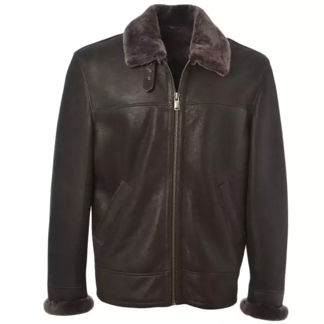 Men’s Dark Brown Sheepskin Leather Jacket