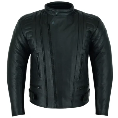 Men's black Rider Twin Zip Leather Jacket