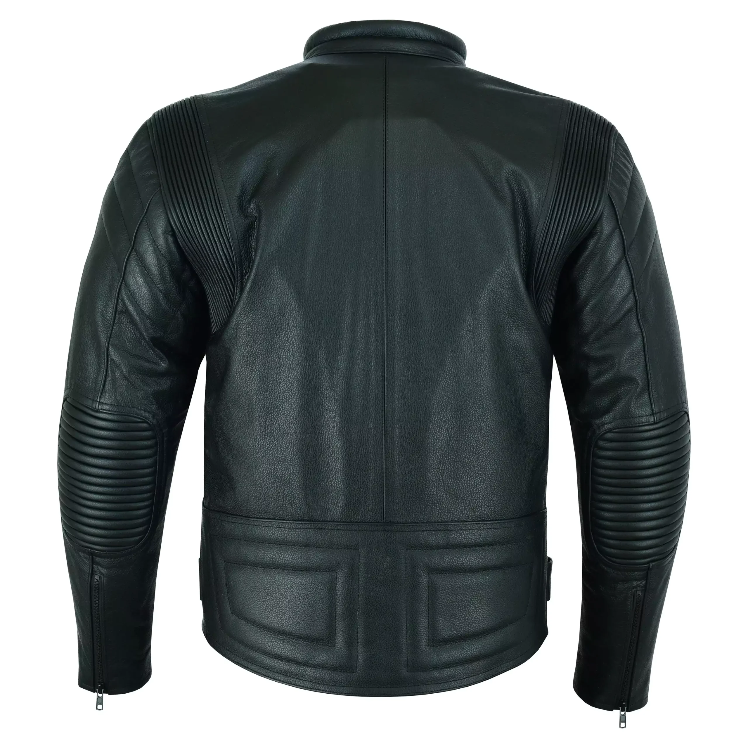 Men's black Rider Twin Zip Cowhide Jacket