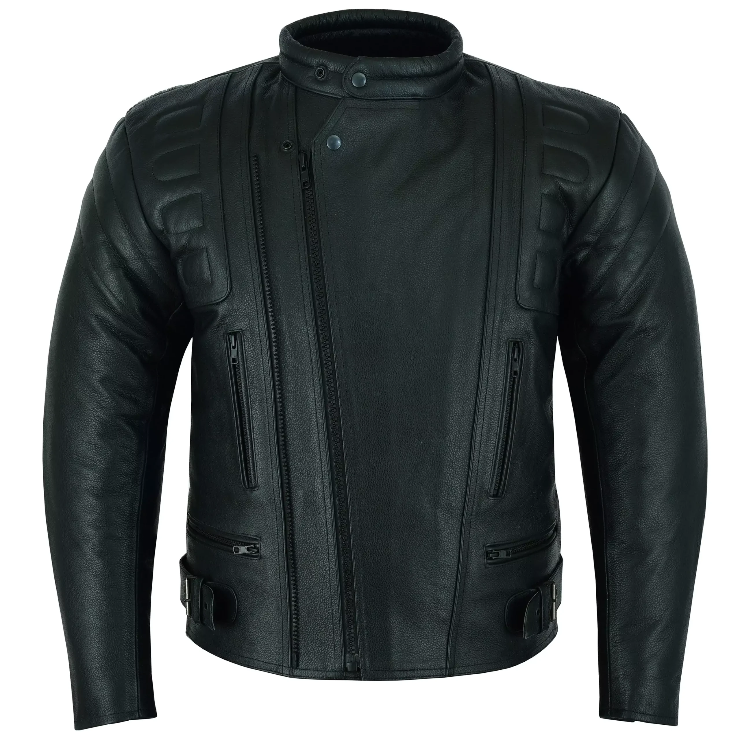 Men's black Rider Twin Zip Cowhide Jacket