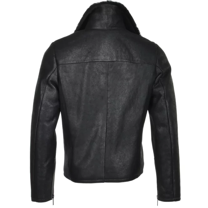 Men's Biker Sheepskin Pilot Leather Jacket