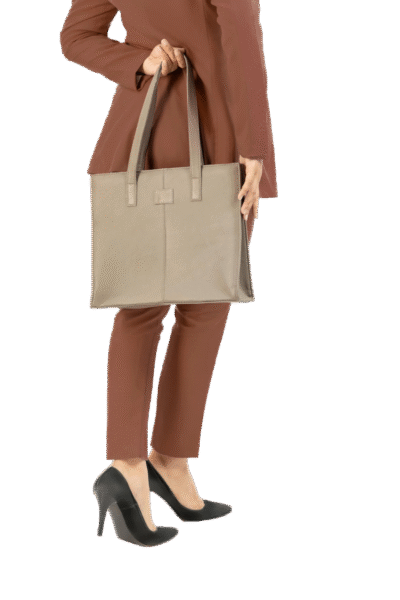 Mildura Women's Grey Leather Zipper Tote Bag